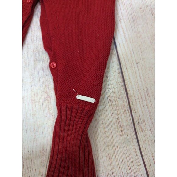 Pili Carrera Knit Red Jumpsuit Collared Gray Trim Long Sleeve Size 12M - Picture 5 of 7